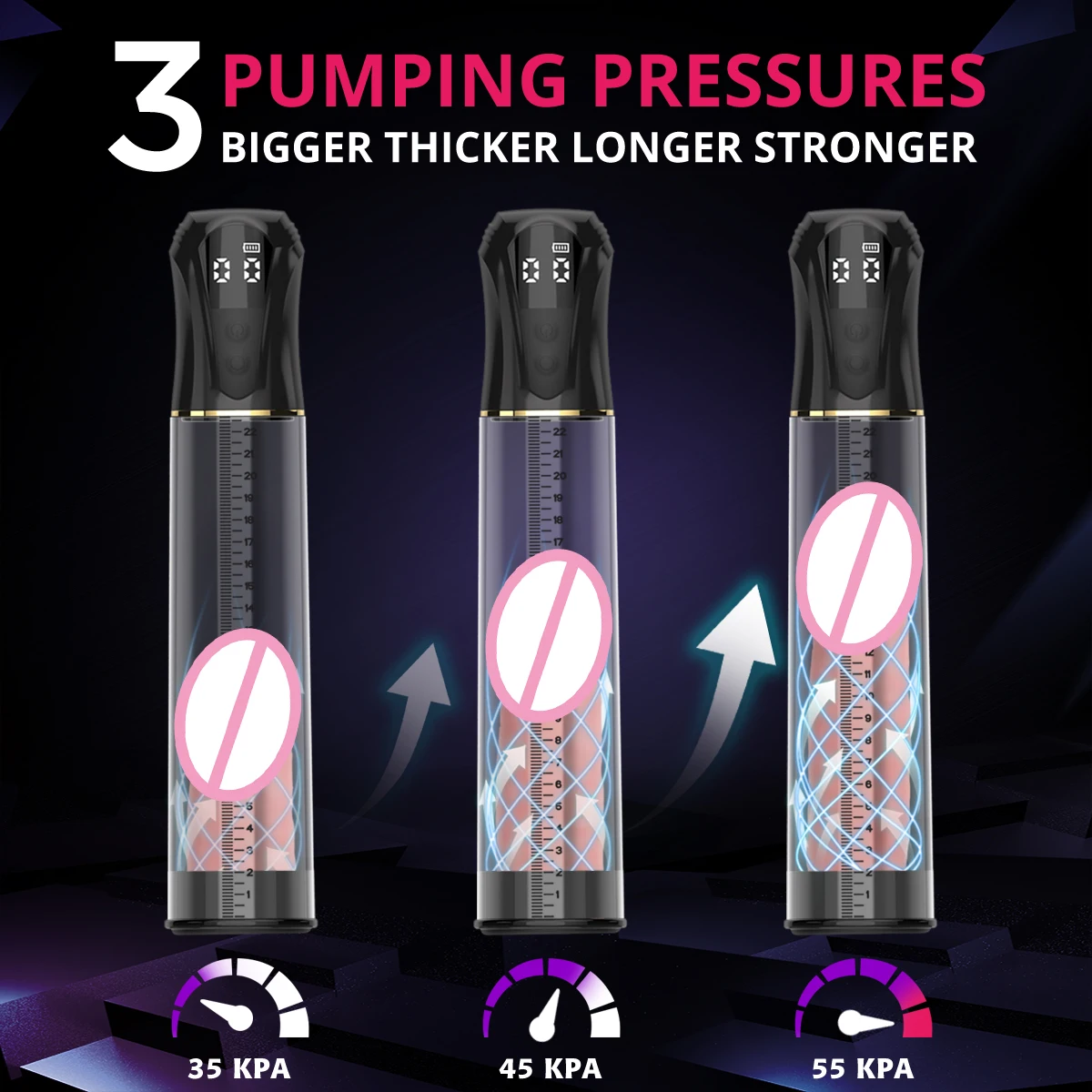 Electric Penis Pump Adult Penis Toy Dick Enlarger Men Erection Penis Enlargement Masturbator IPX7 Waterproof Sex Toys for Men view 2