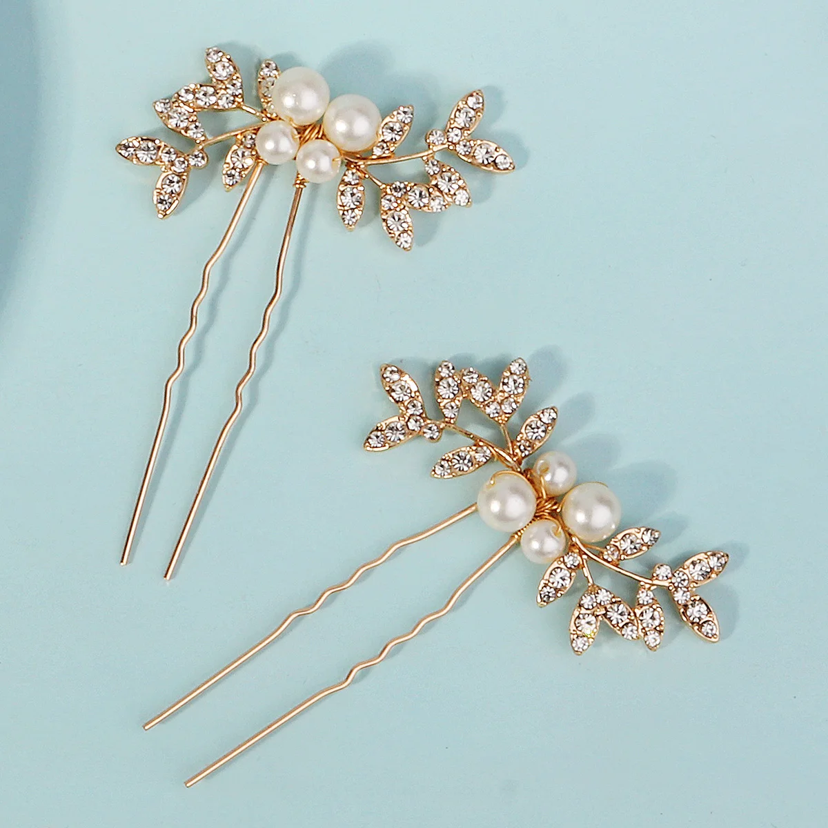2 Teil/satz Mode Kristall Blume Braut Haarnadeln Trendy Handgemachte Perle Haar Clips Für Frauen Urlaub und Party Schmuck Zubehör – Detail 6