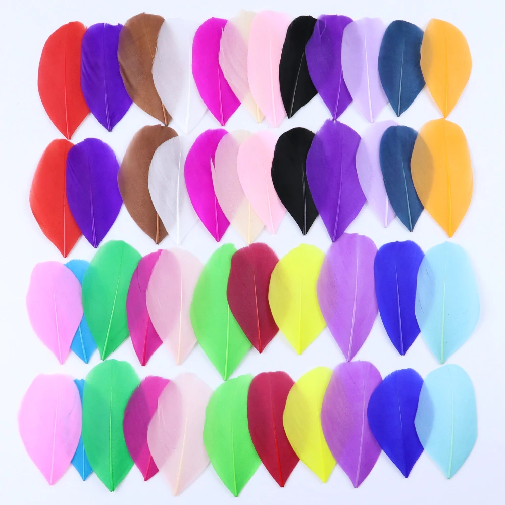 50pcs Floating Head Feathers Natural Goose Feather  DIY Wedding Jewelry Decoration 22 Colors Plumes Craft Decoration Material