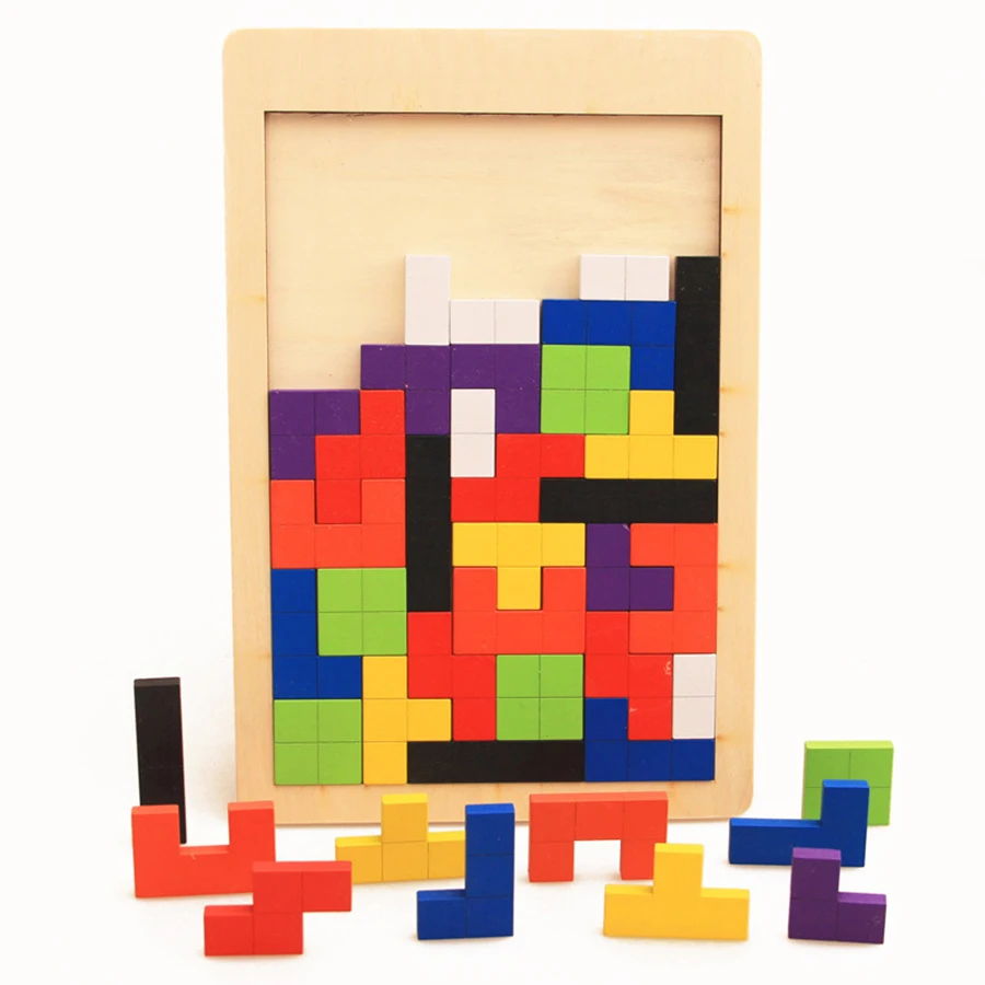 

Wooden Tetris Variety Block Intellectual Building Wooden Jigsaw Puzzle Game Puzzle Puzzle Toy