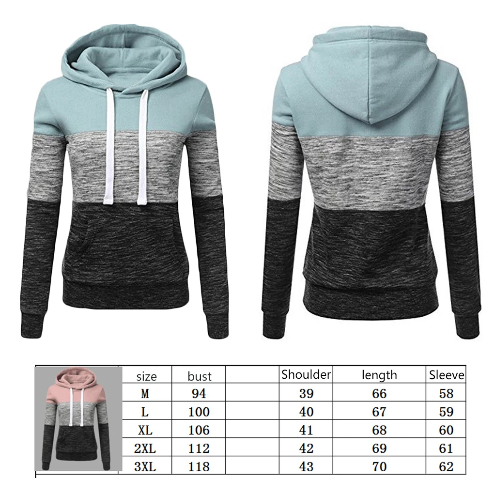 Dames Meisjes Hoodies met trekkoord Patchwork Pocket Hoodies Sweatshirt met capuchon
