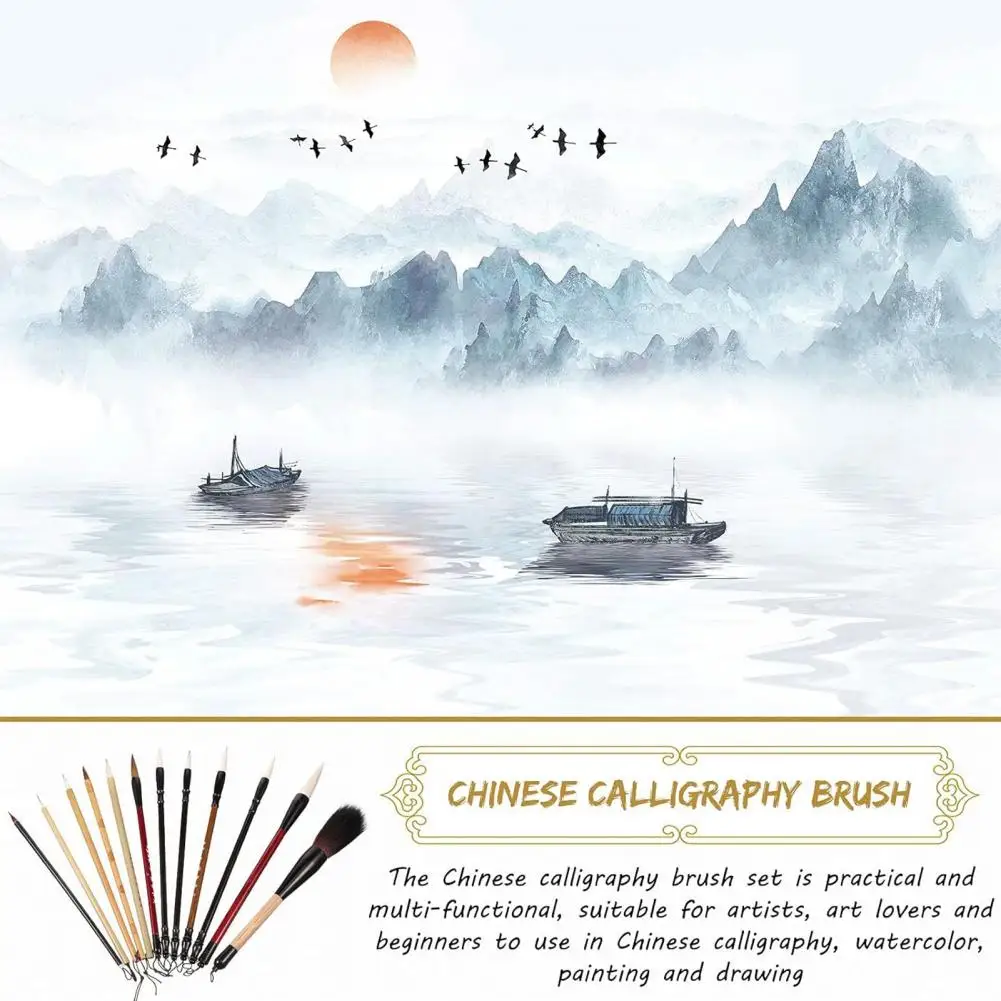 1 Set Penseel Chinese Penselen Kalligrafie Schilderij Aquarel Pen Schrijfset Inkt Sumi Tekening Schoolbenodigdheden Oefenen Bamboe