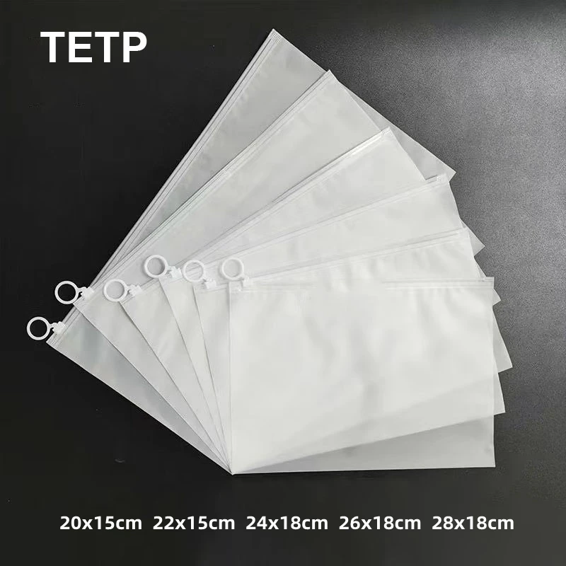 TETP 50Pcs Frosted Zipper Bags With Pull Ring Travel Underwear Swimsuit Cosmetics Storage Packaging Bag Resealable Wholesale