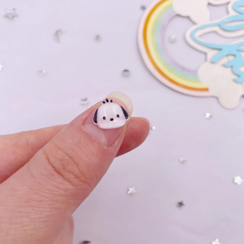 50Pcs Resin Colorful Kawaii Mini Cartoon Dog Flatback Rhinestone Gem Scrapbook Buttons Appliques Crafts DIY Nail Art Accessories