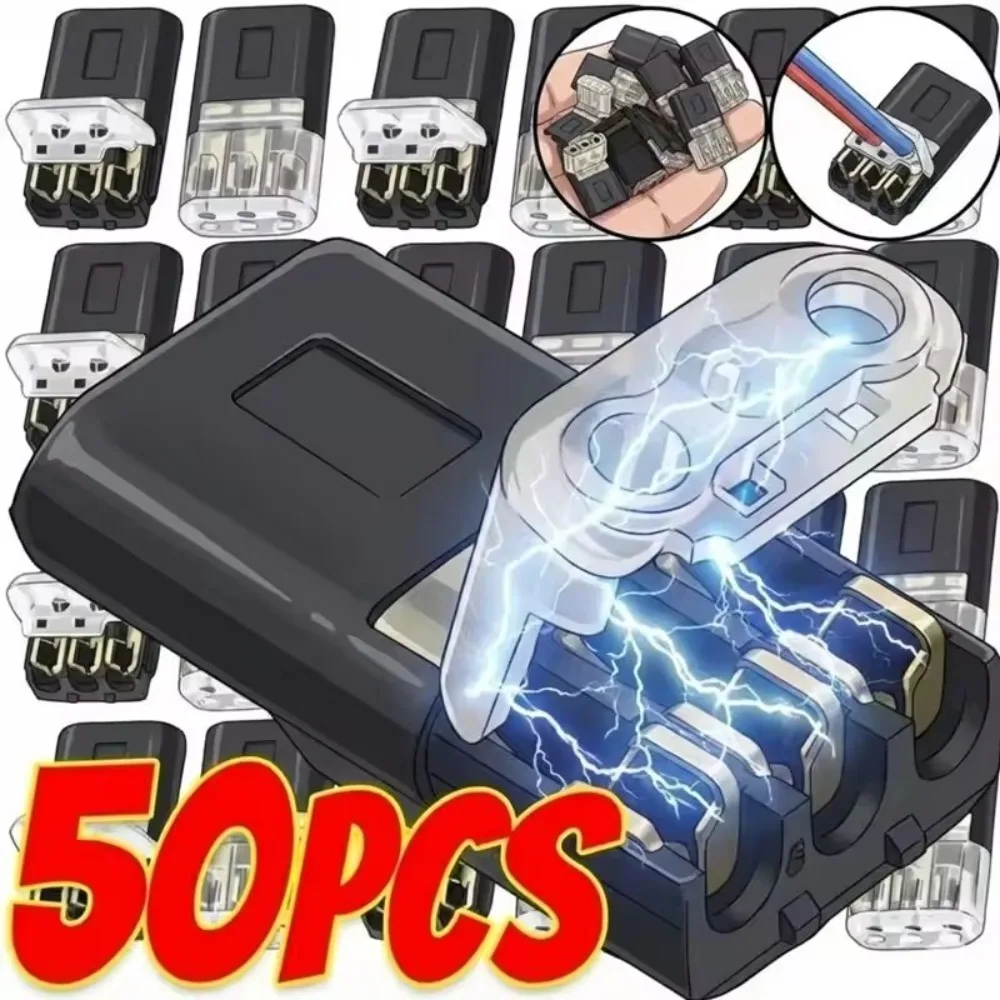 3 Way Wire Connector D3 Fast Solderless Electrical Cable Splice Terminal PC Block No Welding Auto Car LED Lighting Wiring Tool