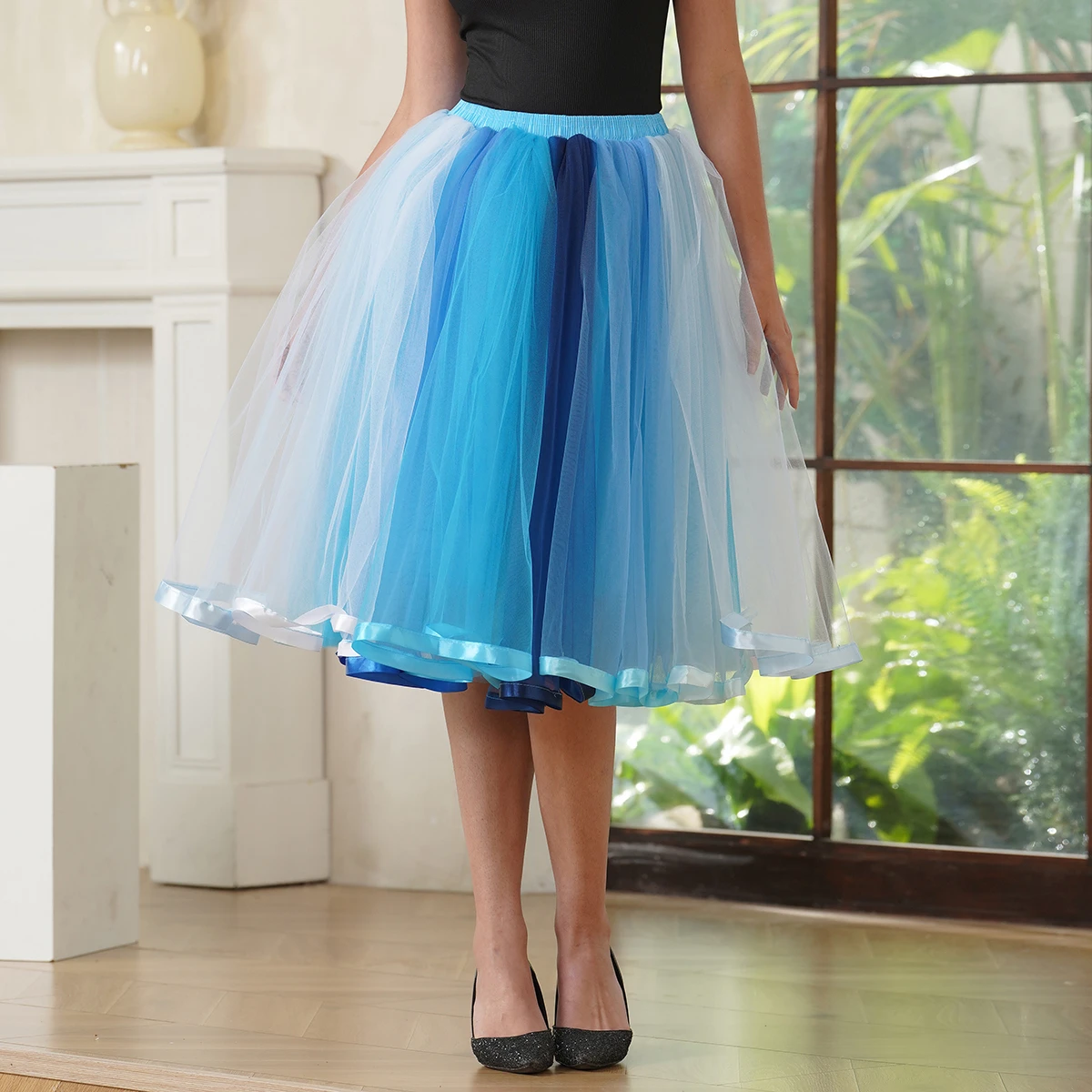 

BABYONLINE новый стиль радужные юбки для взрослых короткая фатиновая юбка-пачка костюм для выступлений Рождественская карнавальная вечеринка сетчатая нижняя юбка