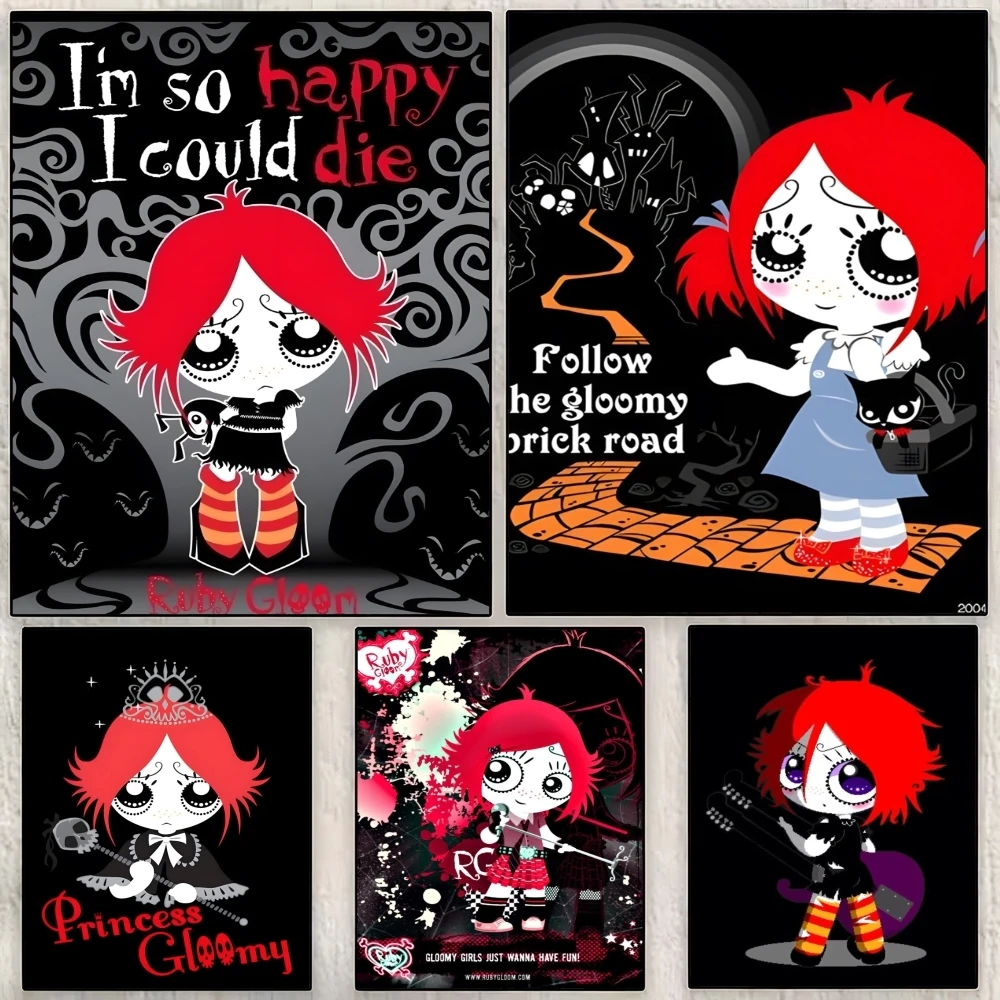 Cartoon Animation Ruby Gloom Poster Perfect Space Sticker Self Adhesive for Office Home Theater Wall Art Decor Fancy Gift