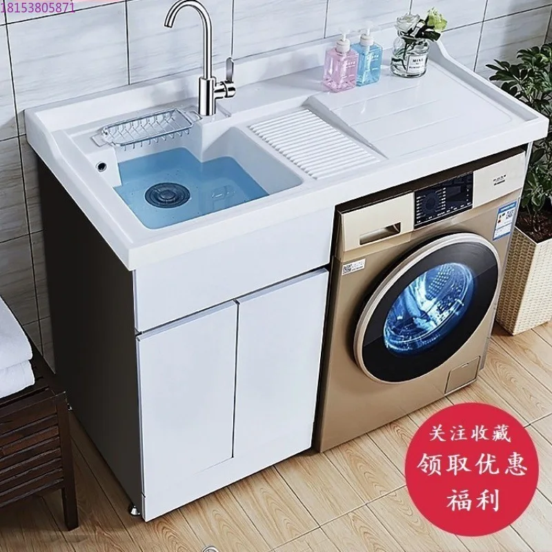 Combinación de mostrador, mueble para lavadora de acero inoxidable, piscina de lavandería con mueble integrado, mueble para lavandería con balcón