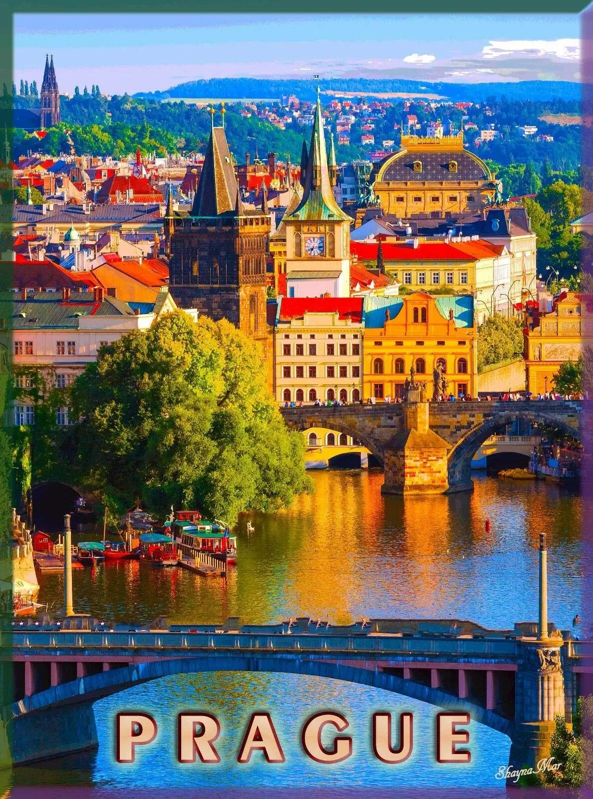 Metal Sign Wall Plaque Prague Czech Republic Europe European Praha Advertisement Travel Art Art Decor House Home Tin Signs  sign