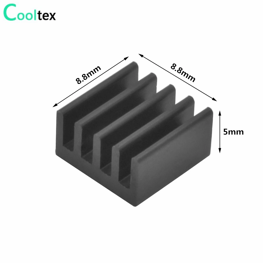 50pcs 8.8x8.8x5mm Aluminum Heat sink for Raspberry pi Electronic IC With Thermal Conductive Tape