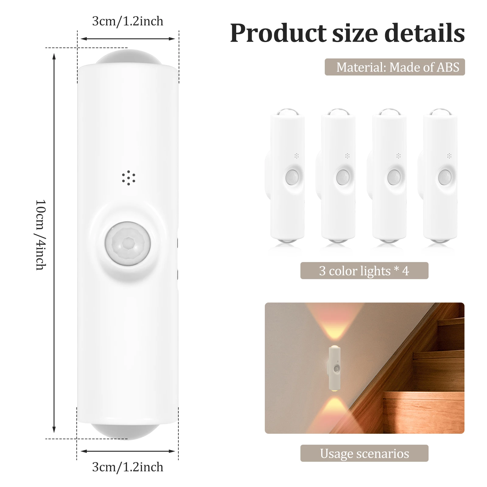 4pcs Motion Sensor Wall Lamp Operated Rechargeable RGB Multi-Color Changing Smart Sconce Lights Magnetic Light for Bedroom Corri