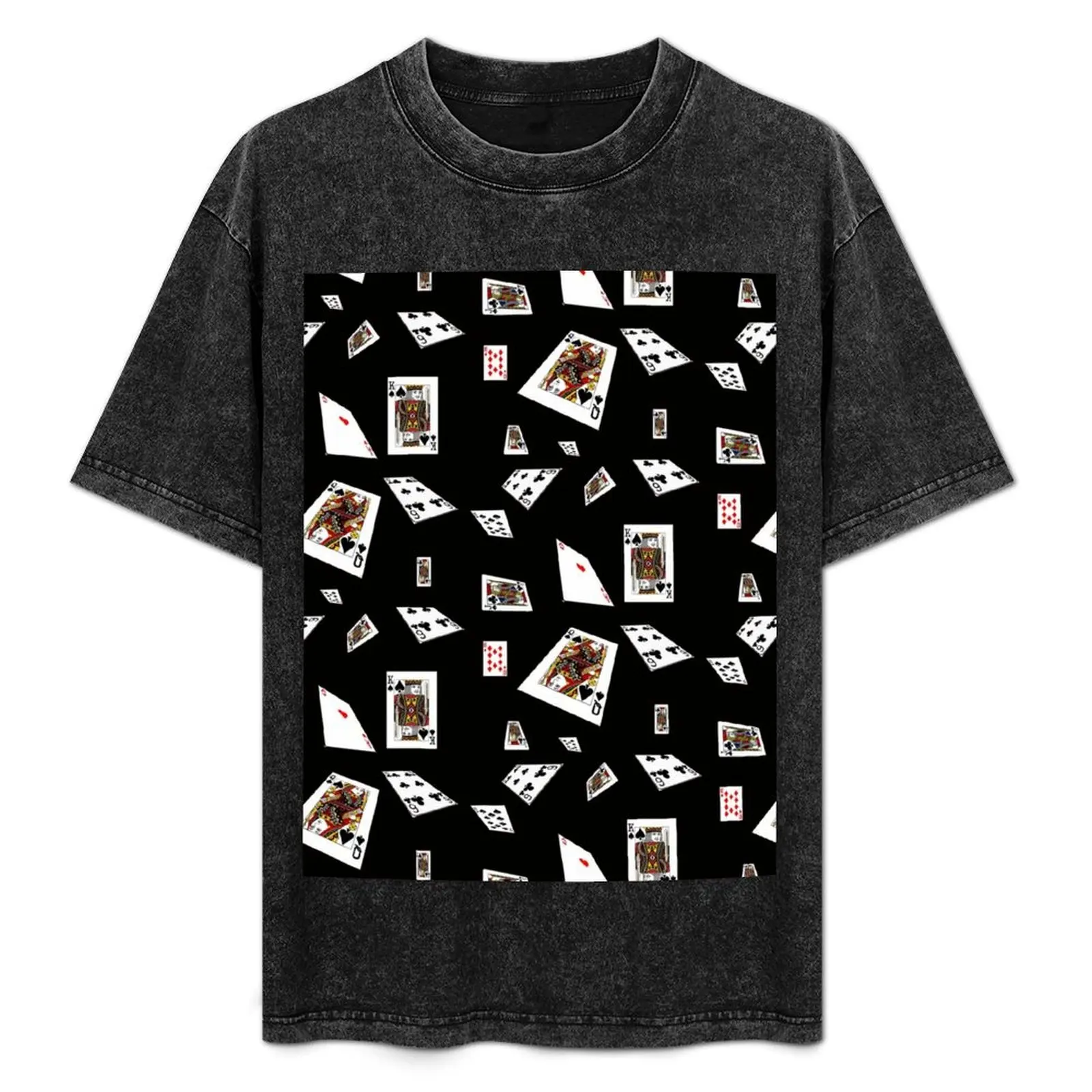 ポーカーカード、カードプレーヤー-tシャツ-ワークカジュアル-ルーズフィット-tシャツ