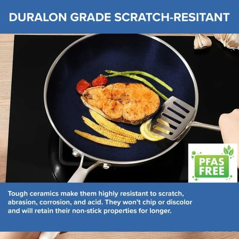 Cookware Set, Healthy   Ceramic Coating, Heavy-Duty   Construction,  kitchen  cooking pot  Cooking Appliances