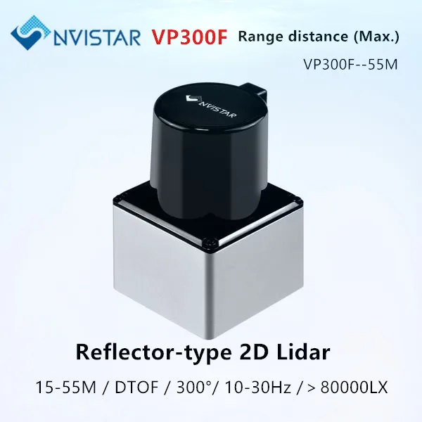 Nvistar VP300F Reflector type 2D DTOF rang 55meters lidar sensor for robot navigation and obstacle avoidance, screen interaction