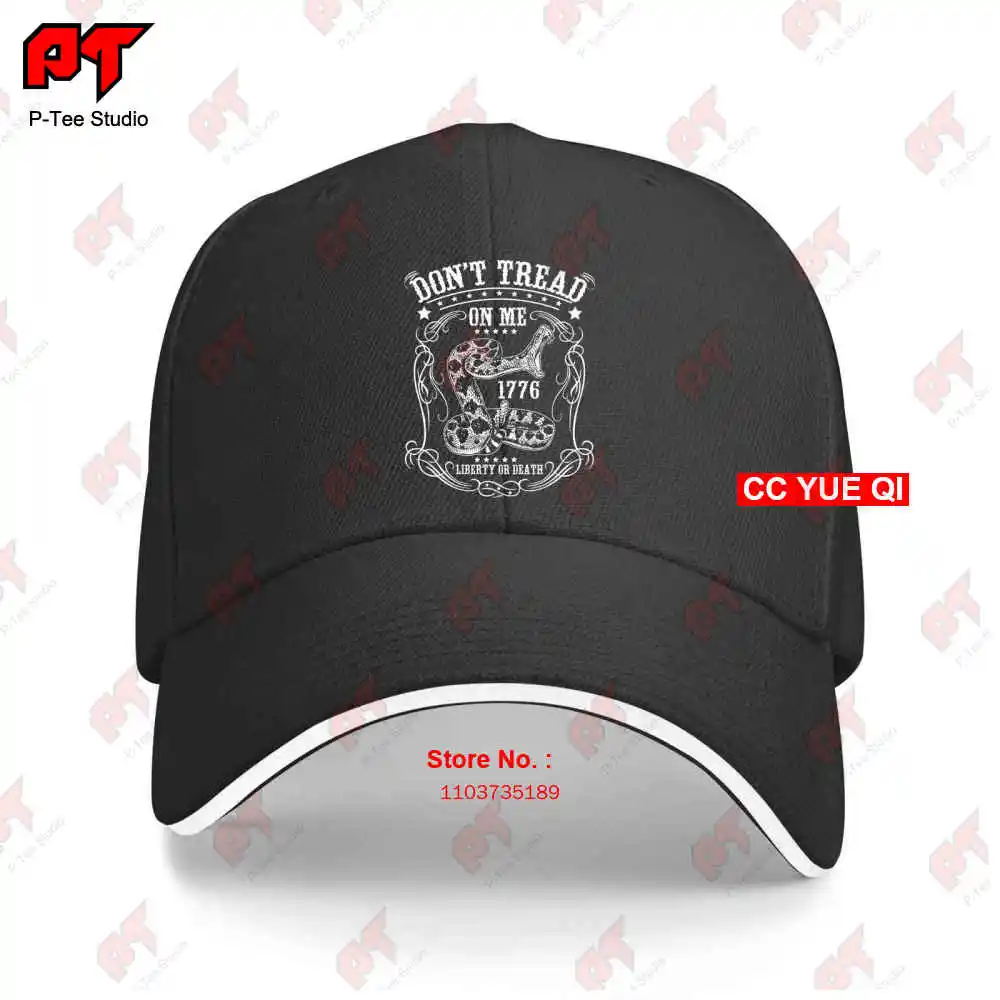 Dont Tread On Me 1776 Liberty Or Death Patriotic Baseball Caps Truck Cap 7QP0