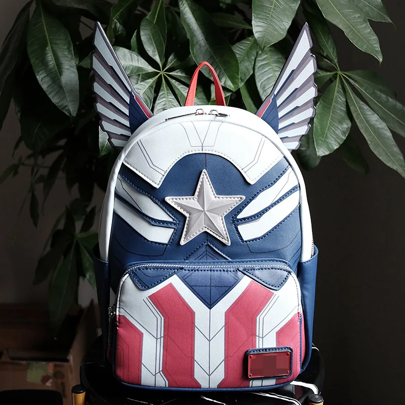 

New Marvel Captain America Backpack Avengers Anime Peripheral Backpack Women'S Backpacks