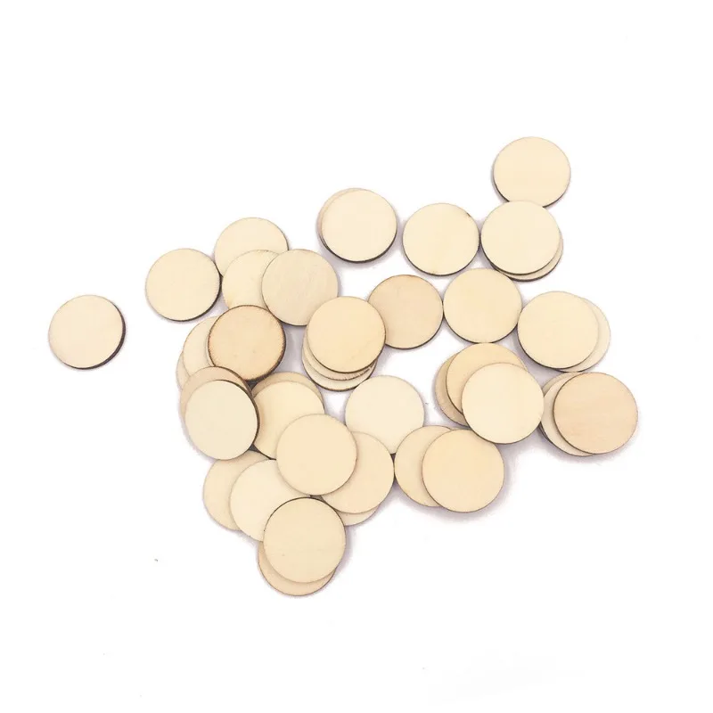 50pcs 30mm Unfinished Wood Slices Round Wooden Disc Circles Wooden Circles for Crafts Wood Cutouts Christmas Ornaments