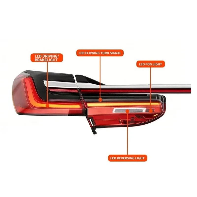 Modified Full-width LED Tail Light Assembly Upgrade Rear Lamp