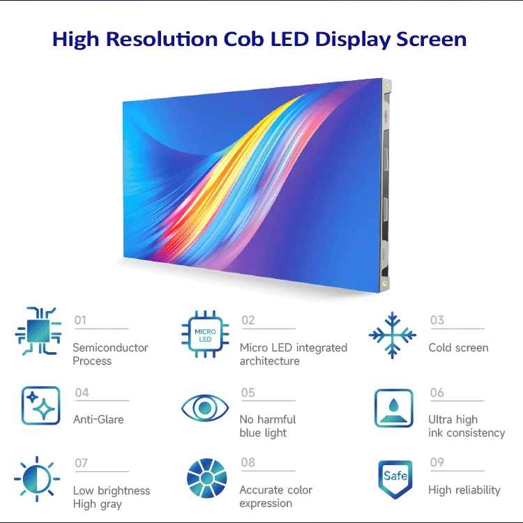 P0.62 P0.78 P0.9 0.9 mm Small Pixel Pitch Home Cinema Cinema Video Wall Screen Indoor Cob Light Emitting Diode Matrix Display