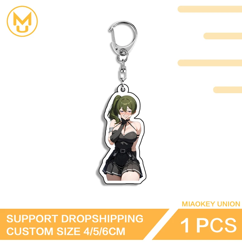 Ubel Seductive Anime Figure Car Keychain Amusing Personality Double Sided Key Chains Glaring For Car Backpacks Handbags Wallets