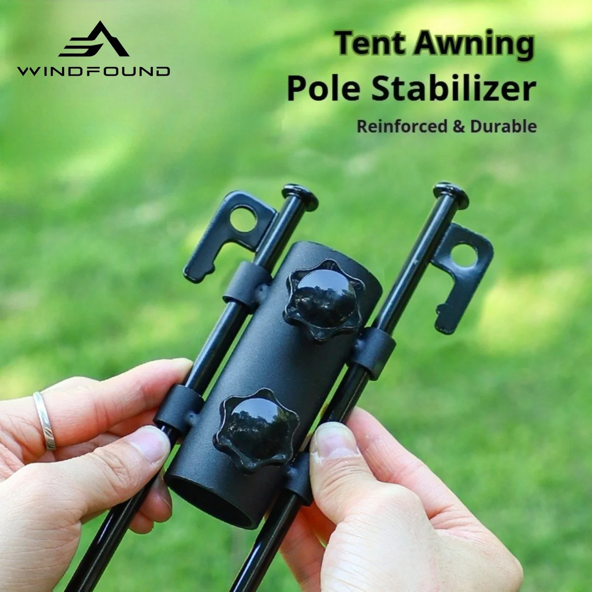 Windproof Tent Awning Pole Stabilizer Adjustable Canopy Rod Holder Duty Metal Fixing Bracket Outdoor Camping Support Accessory