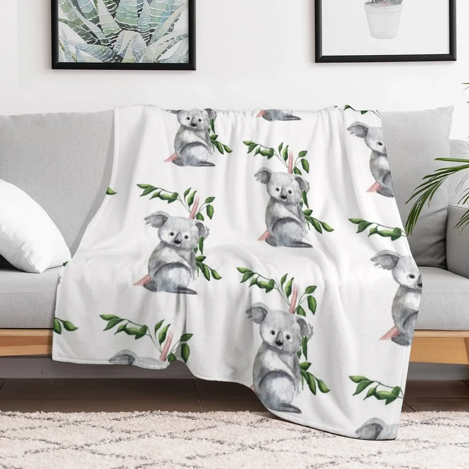 Australian Native Koala Bear Throw Blanket Furrys For Sofa Thin Hair funny gift Blankets