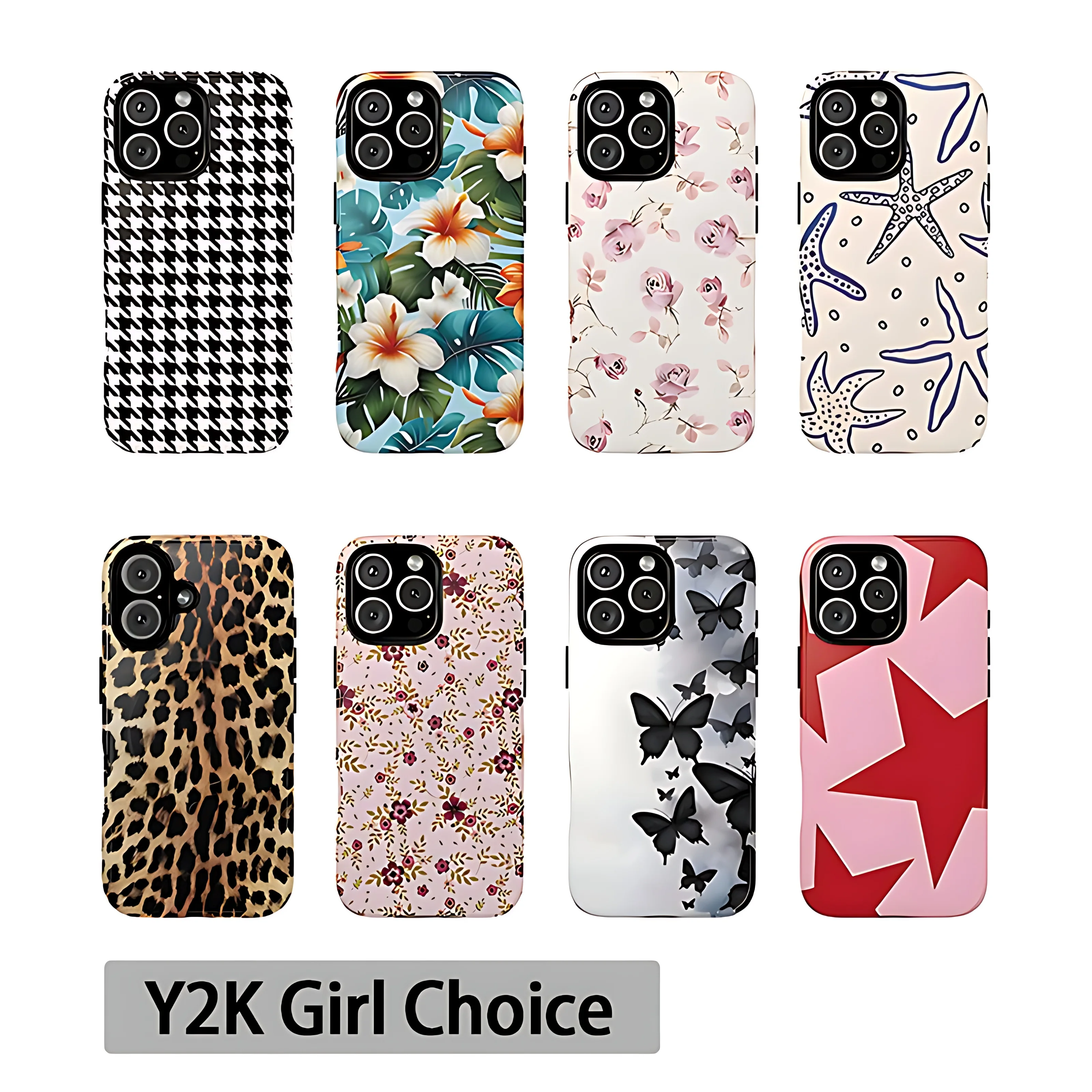 Luxury Korean Style Phone Case for iPhone 17 16e 16 15 14 13 12 11 X XS XR XSMAX 7 8 Air Pro Max Plus Luxury Double-layer