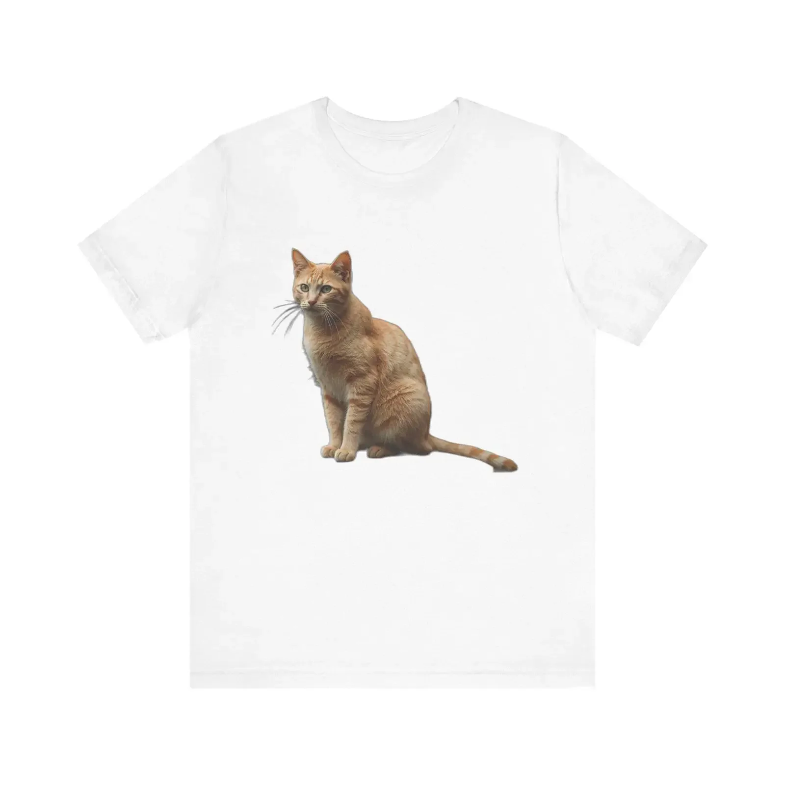 Orange Tabby Cat T Shirt Sitting Ginger vintage Washed Stylish Soft streetwear Stretched homme designer clothes Casual Unisex