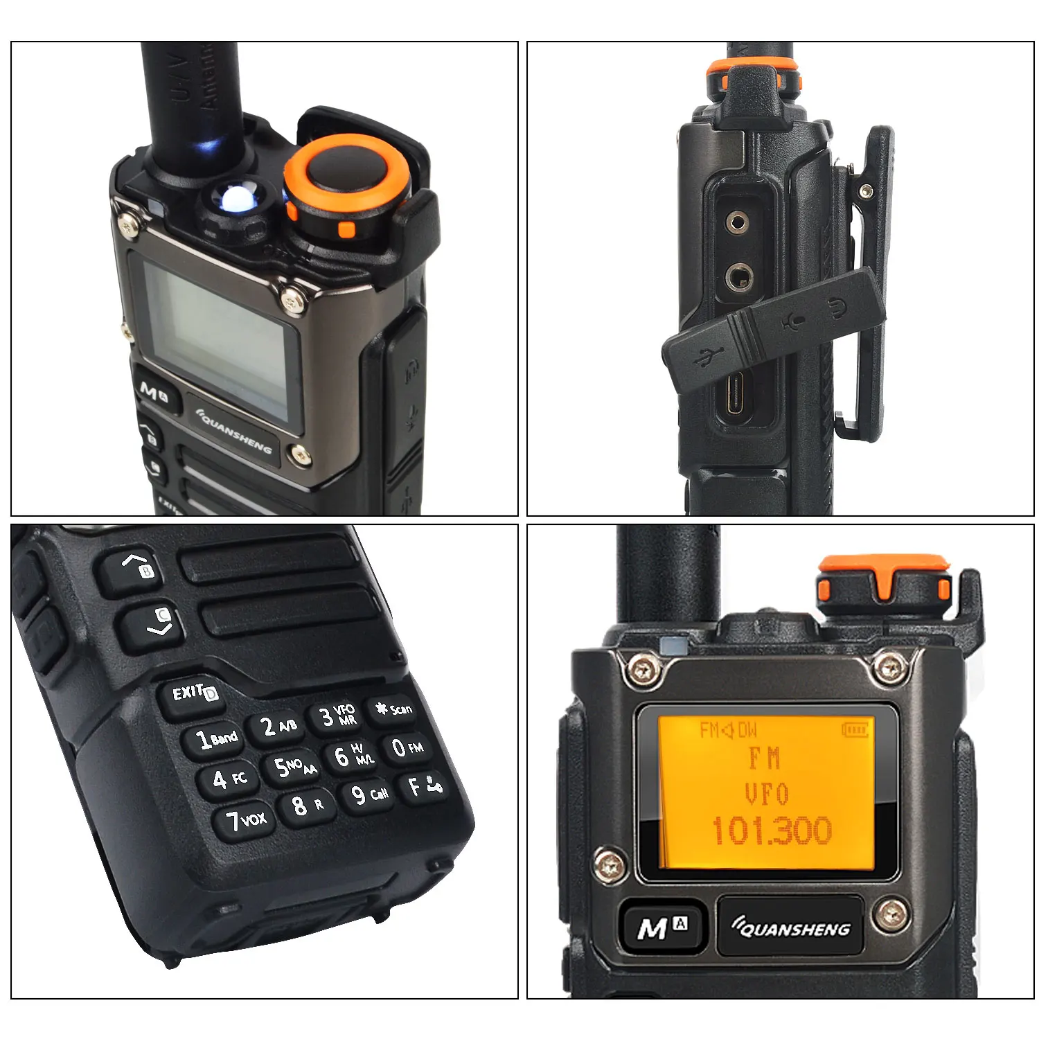 UV-K5(8) Air Band 50-600MHz Rx Multi-Band 136-600MHz Tx DTMF Scrablmer Vox Frequency Scan Copy NoAA FM Quansheng  Walkie Talkie