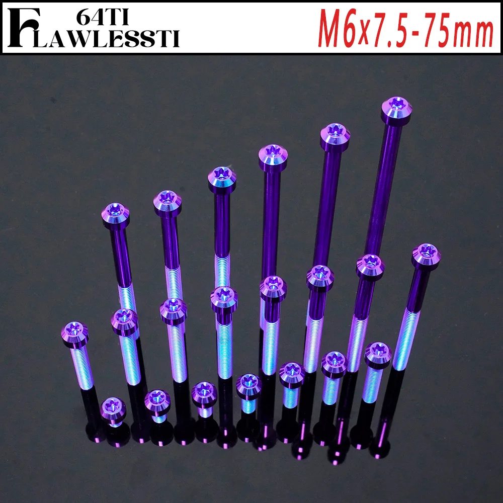 FLAWLESSTI M6×7.5-120 Gr5 Titanium Bolts Crankcase Engine Brake Clutch Pump Bolt  for Yamaha Xmax Vespa Sprint 150 Primavera 150