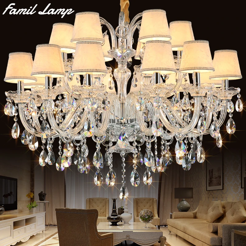 

Modern Chandelier LED Pendent Lights Luxury Crystal Villa Family Lustres Bed Room Living Room Lamp Home Light Decorate Fixtures