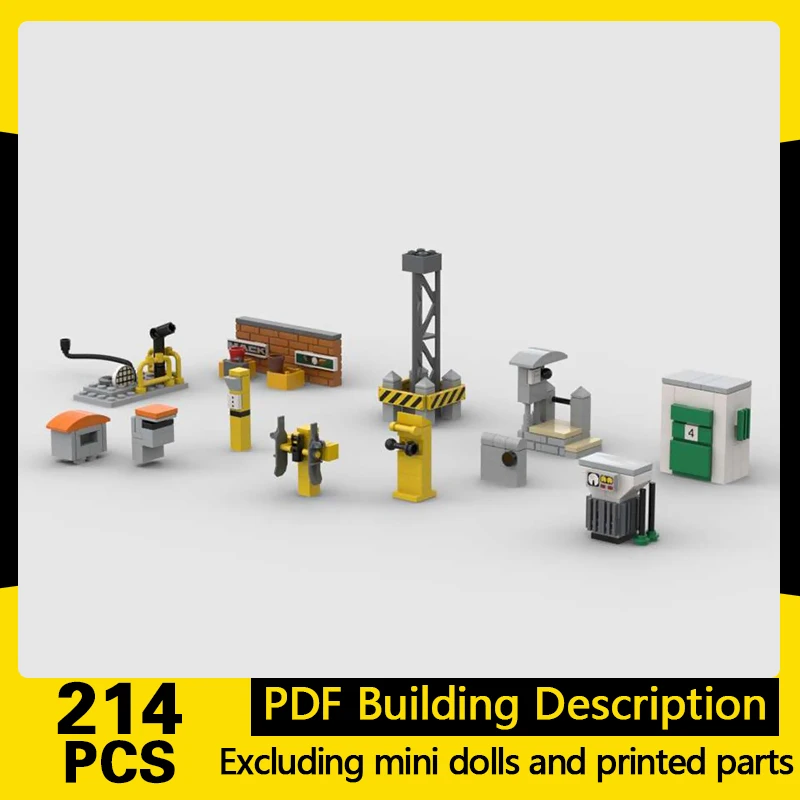 

Street View Model MOC Building Bricks Rail Construction Equipments Modular Technology Gifts Holiday Assemble Children Toys Suit