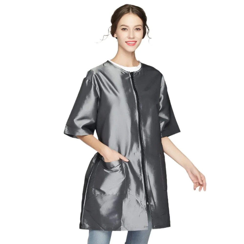 Durable Waterproof Hairdresser Cutting Gown Short Sleeve Apron Haircutting Capes Workwear Uniform Hairstyling Cloth Barber