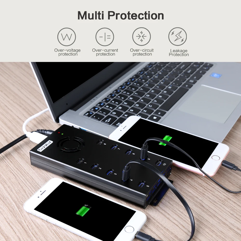 Usb C Hub - Hub industrial USB-C de 10 puertos