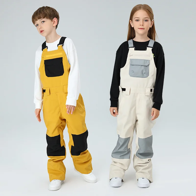 SEARIPE Overall Bib Ski Tahan Air Anak untuk Anak Laki-Laki & Perempuan-Celana Salju Tahan Angin Terisolasi dengan Lapisan Termal untuk Olahraga Luar Ruangan