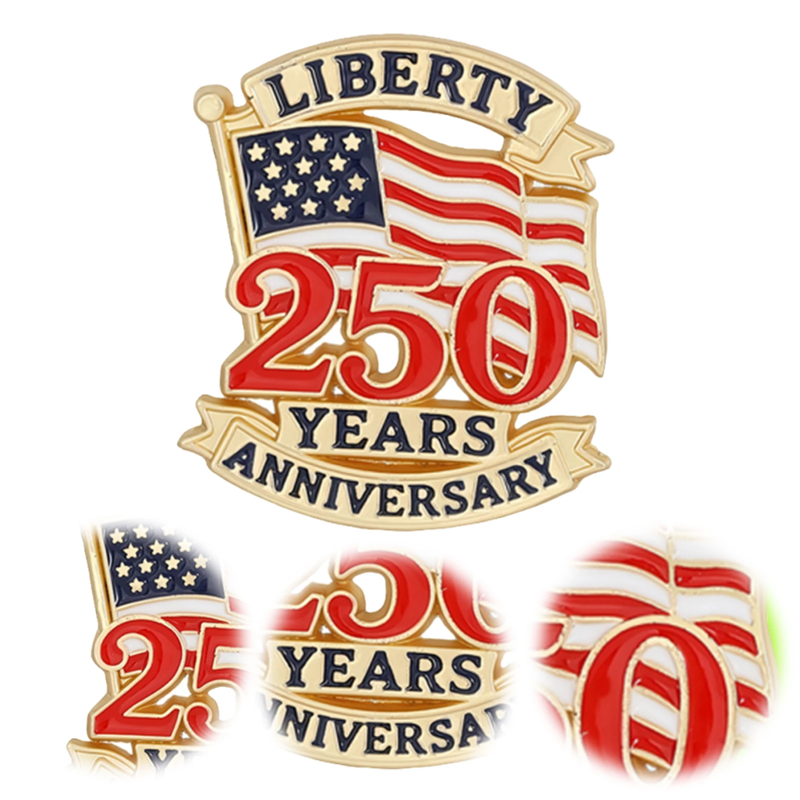 American Independence Day Brooch Pins Multi-Purpose 250th Anniversary Lapel Enamel Pin Gift Jewelry for Party