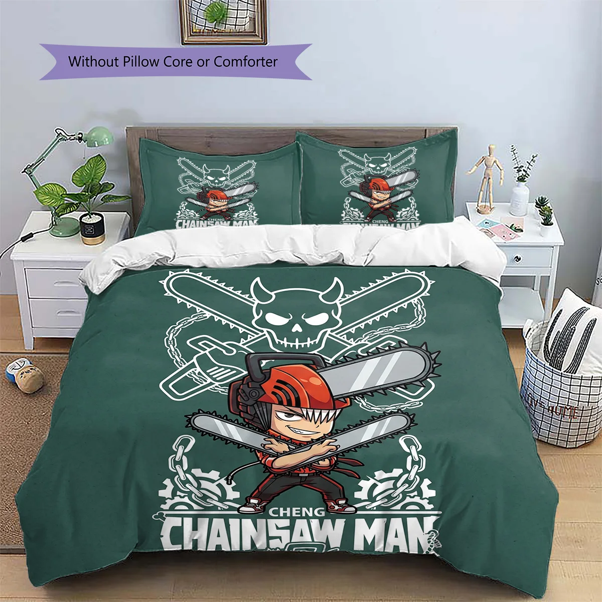 Chainsaw Man For for Fans | Special Pillowcase & Duvet Cover Set | Anime Style Bedroom Bedding | Terrific Gift YUN6511
