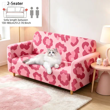 Pink Leopard Sofa Cover, Colorful Shell Ocean Dust Cover, Blue Snowflake Winter Sofa Cover, Pop Art Graffiti Non-Slip Cover.
