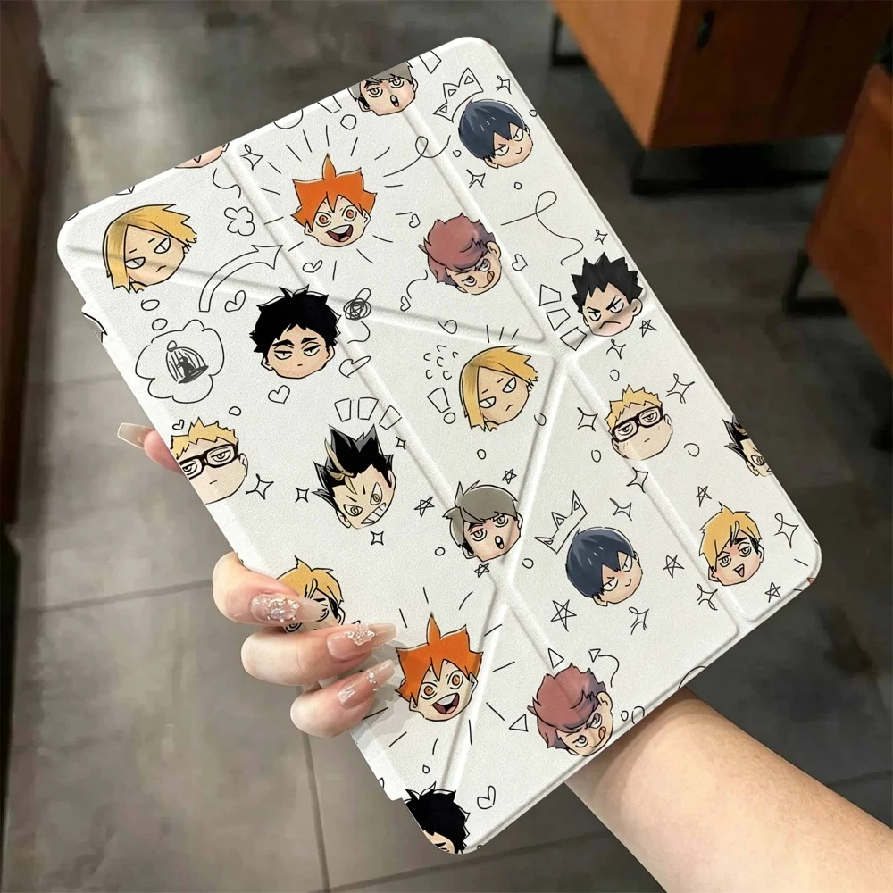 Cute Anime Chibi Faces For iPad mini Air Pro 13 12.9 11 10.9 10.5 10.2 9.7 8.3 7.9 inch 5 6 7 8 th Pen slot Tablet Case