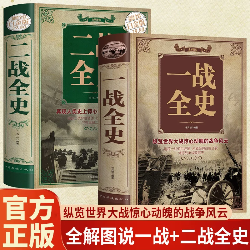 Complete 2 Books on The History of World War I and World War II, Including Strategic Warfare and Military History