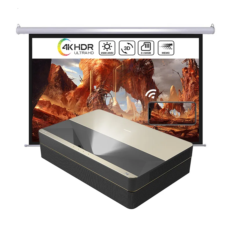 

Changhong B7U UST full high definition 5g wireless projector high quality 4k 3D video intelligent projector