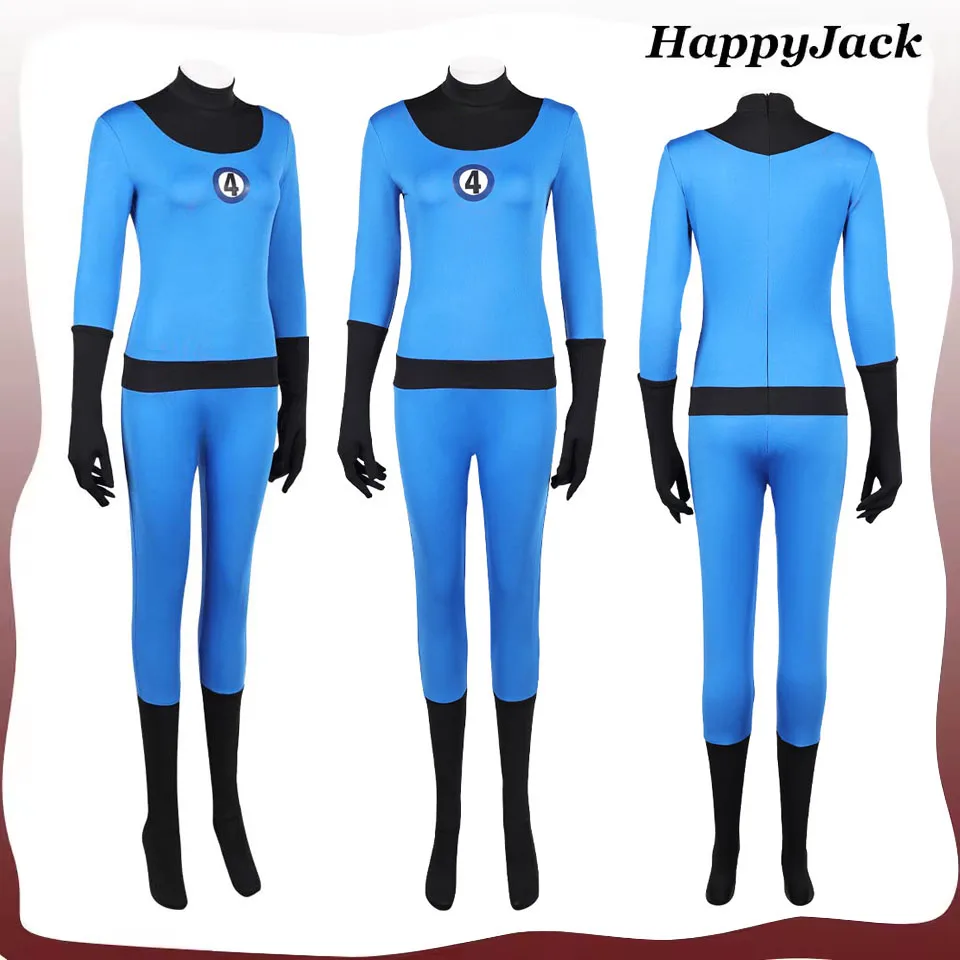 

Susan Storm Cosplay Costume Fantastic Movie Fourth Roleplay Invisible Woman Jumpsuit Gloves Outfits Halloween Carnival Disguise