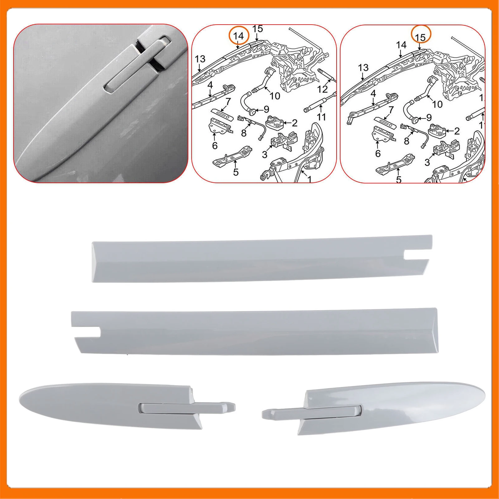 

Крышка верхней петли кабриолета 54377184037 Накладка на крышу Кабриолетная верхняя петля для E93 335i M3 M4 F83 54377184048