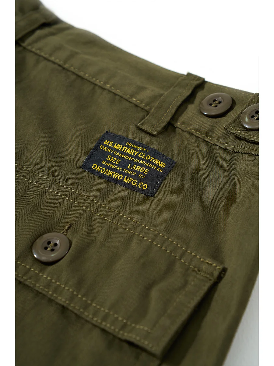 Salopette rétro américaine Og-107 salopette vert armée pantalons décontractés Ami kaki ample décontracté printemps et automne pantalon pour hommes