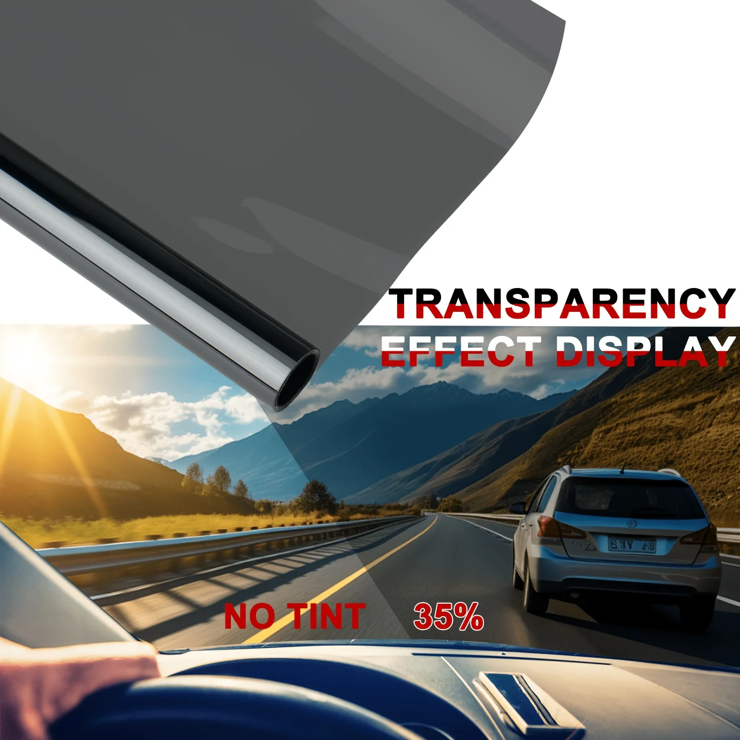 Schwarze Fensterfolie Rolle 3m x 90cm, Wärmeschutz Anti-Blend UV-Schutz Glasfolie, Sichtschutz Sonnenschutz für Auto, Haus, LKW, Wohnmobil