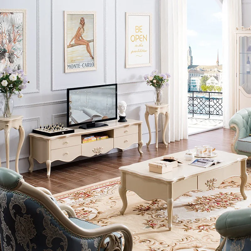 American postmodern apartment size birch TV cabinet floor cabinet European TV cabinet living room furniture