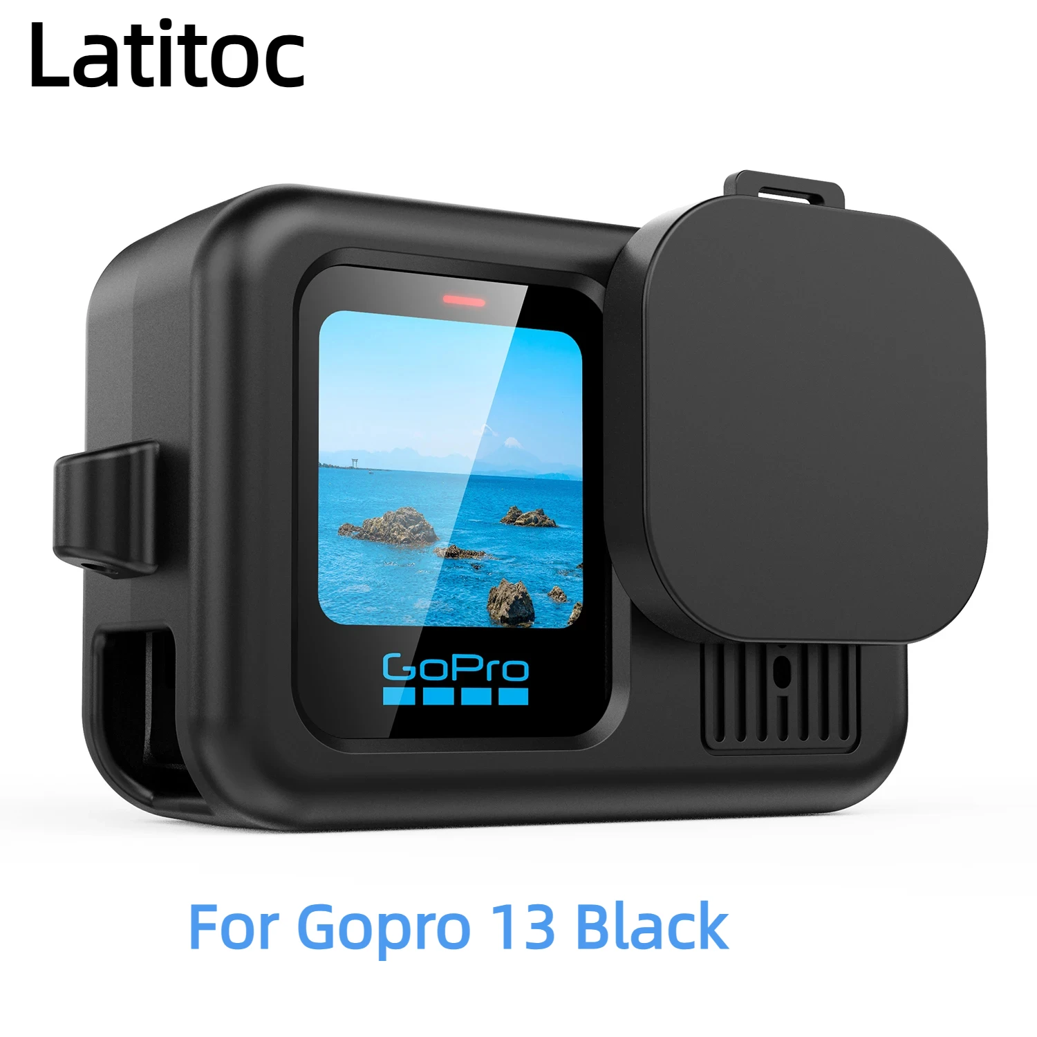 Flip Battery Side Cover for GoPro Hero 13 Black Silicone Case Lens Cap Protective Cover Cage for Go Pro Hero 13 Accessorry