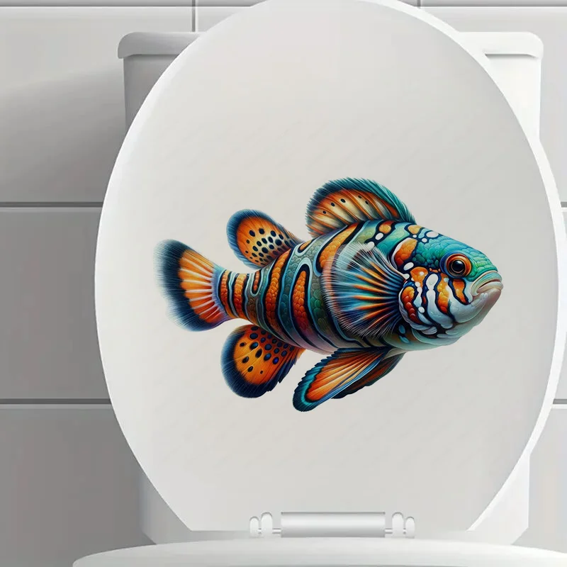 Ocean Fish Wall Stickers, Toilet Seat Stickers, Bedroom Entrance Living Room Porch Home Decoration Wall Stickers