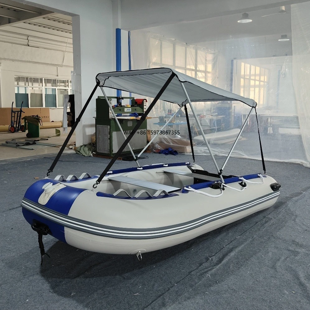 

3.3M 3.6m inflatable boat with shade, with 4 people driving on lakes, rivers and offshore