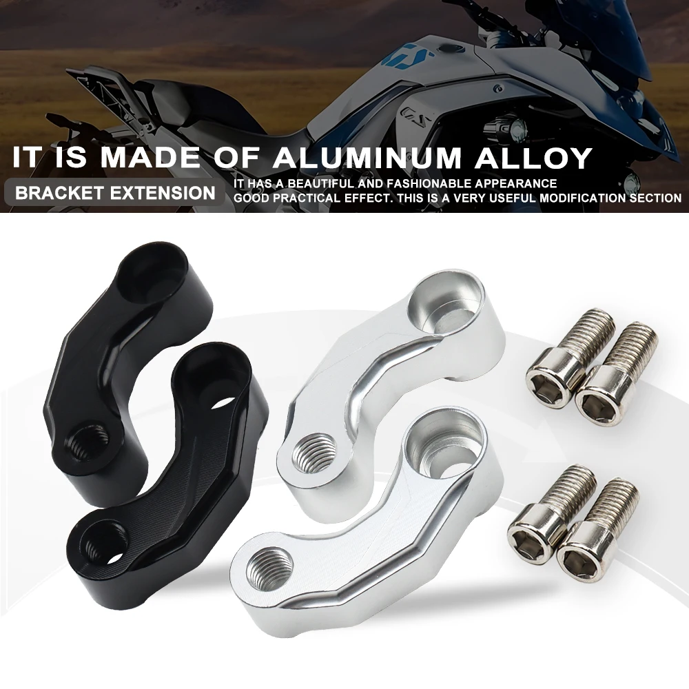 Für R1250GS Abenteuer R1200GS LC ADV F900R F900XR F750GS F800GS F850GS HP2 Motorrad Einstellbare Spiegel Riser Verlängerung Halterung